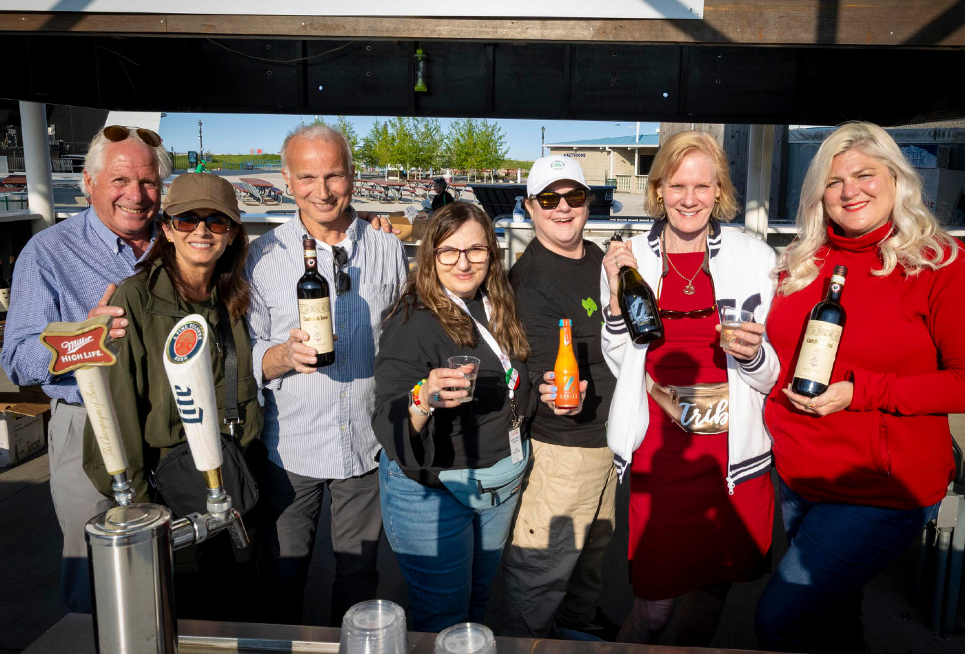 People enjoying drinks at Festa Italiana